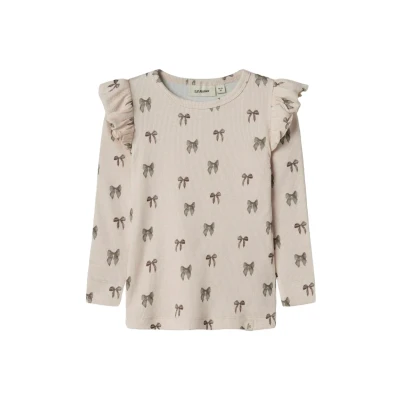 Image of Lil&#039; atelier mini Girls Nmfgavo EKO LS Slim Top Lil Noos, Silver Peony, 98