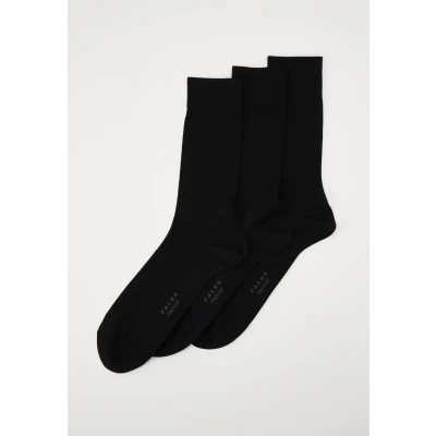 Image of Falke Family 3PACK Everyday Casual Socks, Men&#039;s, Size: 6 8, Black