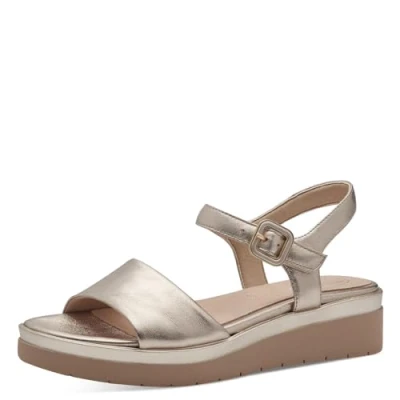 Image of Tamaris Wedge sandals, Women&#039;s, Size: 5, Lt gold Leather