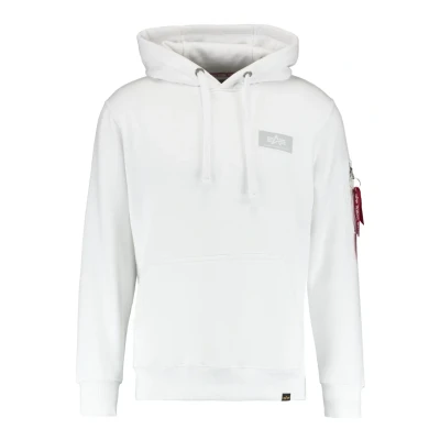 Image of Alpha Industries BACK Print Hoodie, Men&#039;s, Size: Small, Weiss