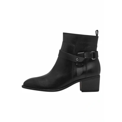 Image of Marco Tozzi Cowboy/biker ankle boot, Women&#039;s, Size: 3, Black Leather