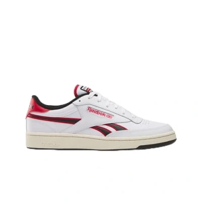 Image of Reebok Classic CLUB C Revenge Unisex Trainers, Size: 4, White/vector red/black leather and imitation