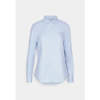 Image of GANT SLIM Stretch Oxford Shirt Buttondown blouse, Women&#039;s, Size: 16, Light blue