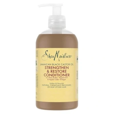 Image of SHEA MOISTURE Jamaican Black Castor Oil Strengthen &amp; Restore Conditioner no silicones or sulphates for chemically processed, heat styled natural hair 384 ml