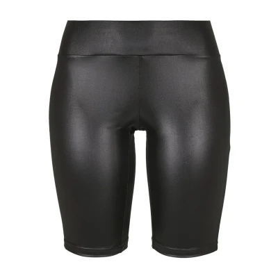 Image of Urban Classics Ladies Synthetic Leather Cycle Shorts Shorts, Women&#039;s, Size: 28, Black