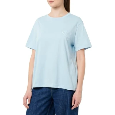 Image of GANT Tonal Shield Basic Tshirt, Women&#039;s, Size: Large, Calming blue