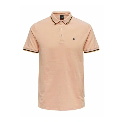 Image of Only &amp; Sons Men&#039;s Onsfletcher Slim Ss Polo Noos Shirt, Muskmelon, L