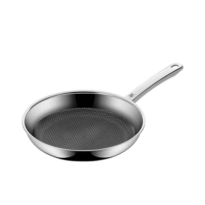 Image of WMF 1756246411 frying pan coated Ø 24cmblack Profi Resist stainless steel handle multilayer material with honeycomb structure suitable for induction hand wash, Silver