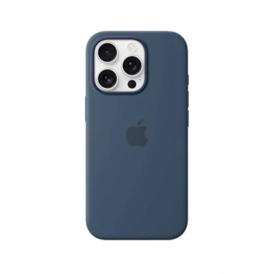 Image of Apple Silicone Back Cover Dark Blue MagSafe iPhone 16 Pro