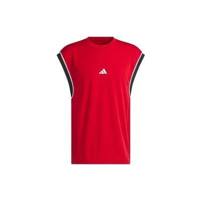 Image of adidas Performance Basketball Allworld Sleeveless Sports Tshirt, Men&#039;s, Size: XL, Team power red black