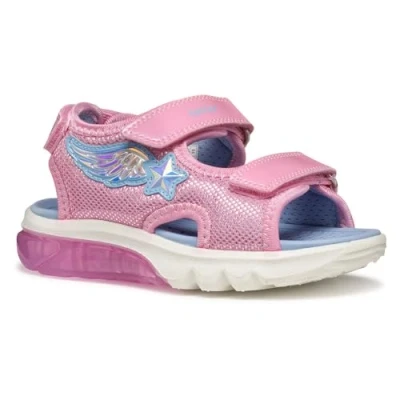 Image of Geox Ciberdron Sandals for kids, Size: 11.5K, Pink/light sky Imitation leather/ textile
