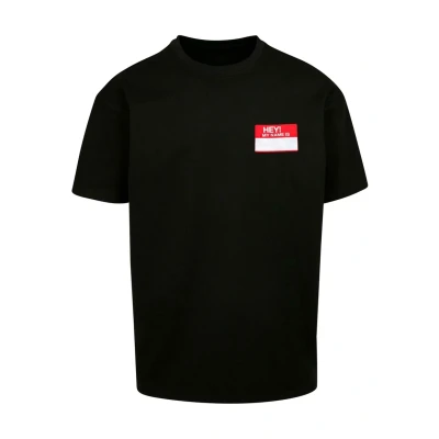 Image of Upscale by Mister Tee Unisex HEY! MY NAME IS Print Tshirt, Size: Large, Black