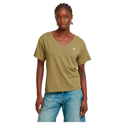 Image of G STAR Women&#039;s Open V Neck Relaxed Top T Shirt, White (Lt Chalk D26067 d601 1284), XL