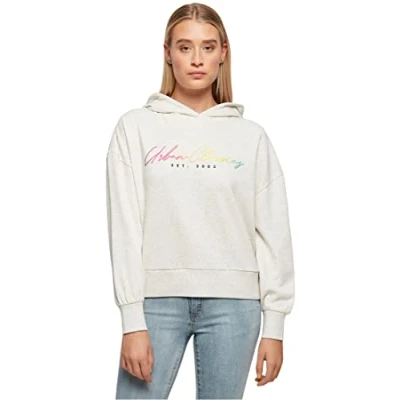 Image of Urban Classics Rainbow Hoodie, Women&#039;s, Size: XL, Lightgrey
