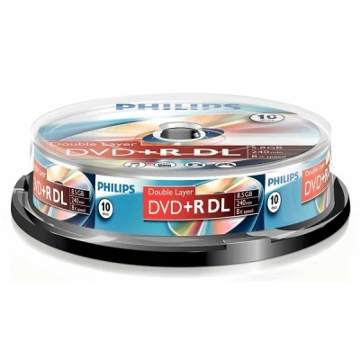 Image of Philips 10x DVD+R DL, 8.5GB/240min, 8x, DR8S8B10F_00