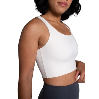 Image of Girlfriend Collective Paloma Racerback Sports Bra Women&#039;s Blue I Comfy Women Without Underwire in Various Sizes and Colours Strong Hold for All Age, ivory, XXL