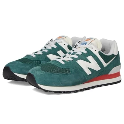 Image of New Balance U574 Unisex Trainers, Size: 4, spruce Imitation leather/ textile