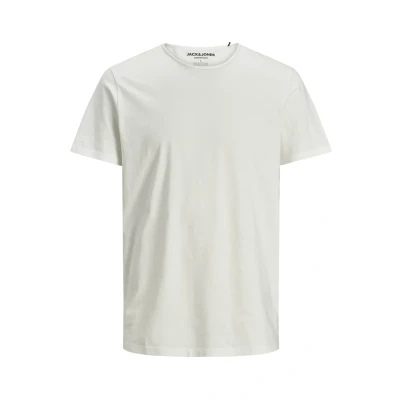 Image of Jack &amp; Jones Jjebasher Oneck Basic Tshirt, Men&#039;s, Size: Small, Cloud dancer