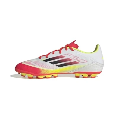 Image of adidas Performance F50 League Boots Artificial Grass Moulded stud football boots, Men&#039;s, Size: 8, Cloud white/core black/solar yellow