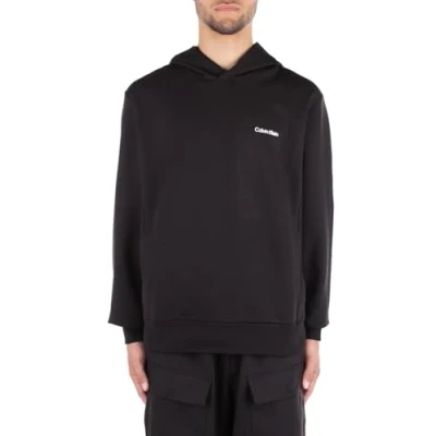 Image of Calvin Klein Micro LOGO Repreve Hoodie Sweatshirt, Men&#039;s, Size: XXL, Black