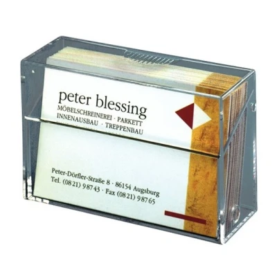 Image of SIGEL VA110 Business Card Box, for up to 100 cards (max. 8,6 x 5,6 cm), clear
