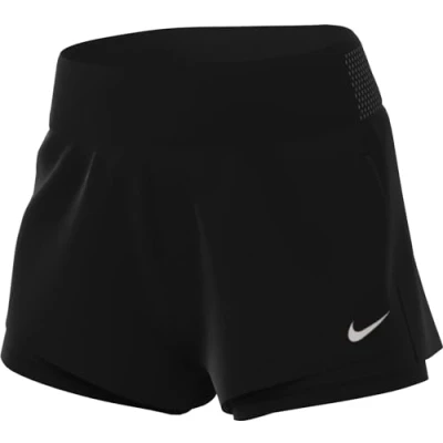 Image of Nike Performance W NK RUN DF MR 3IN 2N1 Short Sports shorts, Women&#039;s, Size: Large, Black/reflective silver