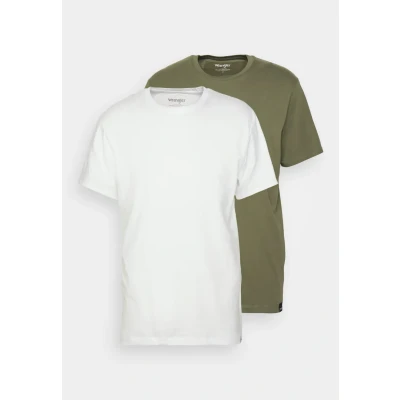 Image of Wrangler 2 PACK Basic Tshirt, Men&#039;s, Size: Large, Dusty/olive