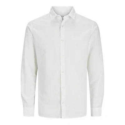 Image of JACK &amp; JONES Boy&#039;s Jjebreeze Shirt Ls Sn Jnr Long Sleeve, White, 128