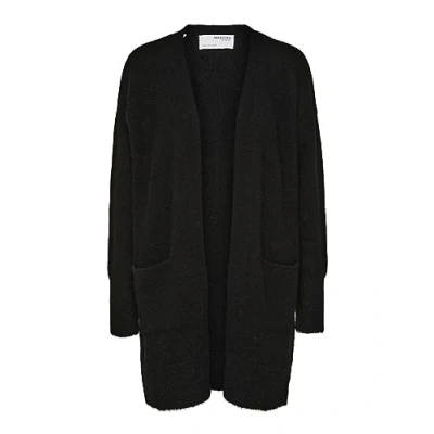 Image of Selected Femme LULU NEW LONG NOOS Cardigan, Women&#039;s, Size: 12, Black
