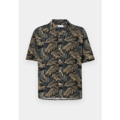 Image of Jack &amp; Jones Jjejeff Tropical Resort Shirt Shirt, Men&#039;s, Size: Small, Black