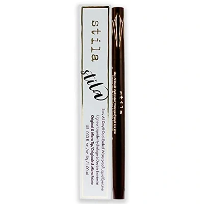 Image of Stila Stay All Day® Dual Ended Waterproof Liquid Eye Liner 1ml (Various Shades) Dark Brown