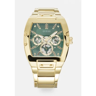 Image of Guess Phoenix Watch Green sunray/goldcoloured, Men&#039;s, Size: One Size, sunray/gold coloured