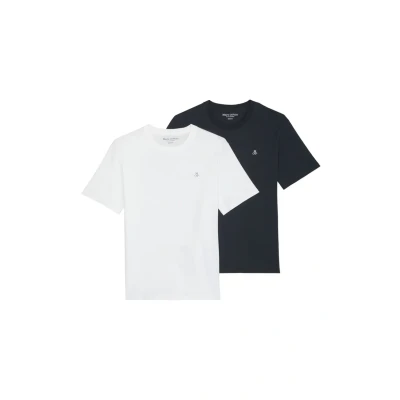 Image of Marc O&#039;Polo 2 PACK Regular Basic Tshirt, Men&#039;s, Size: Medium, Navy &amp; white
