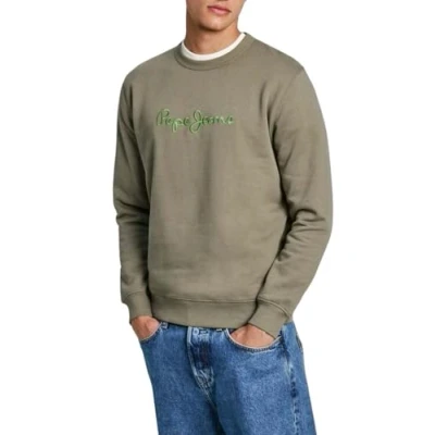 Image of Pepe Jeans NEW JOE CREW Sweatshirt, Men&#039;s, Size: Small, Safari green