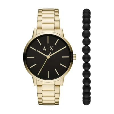 Image of Armani Exchange SET Watch goldcoloured, Men&#039;s, Size: One Size, Gold coloured