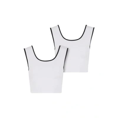 Image of Urban Classics Contrast Cropped Top, Women&#039;s, Size: 3XL, white black