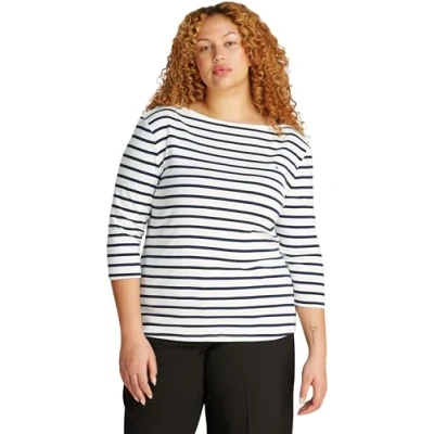 Image of Tommy Hilfiger Curve SLIM CODY BOAT 3/4 Long sleeved top Dark night navy, Women&#039;s, Size: 18, navy