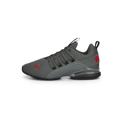Image of Puma Axelion Refresh Trainers, Men&#039;s, Size: 6, Black/cool dark gray/red Textile/synthetics