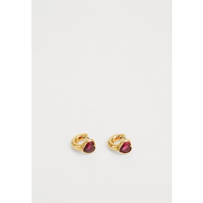Image of kate spade new york KEEP Sparkling Huggie Earrings ruby/goldcoloured, Women&#039;s, Size: ONE, Ruby/gold/coloured