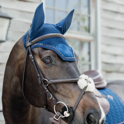 Image of Kentucky Horsewear Wellington Velvet Pearls Fly Cover, Size: Full, Colour Horsewear: Navy