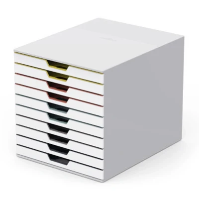 Image of Durable VARICOLOR MIX 10 Drawer Unit Desktop Set with Colour Coded Draws Ideal for Storing Documents and Paper Work