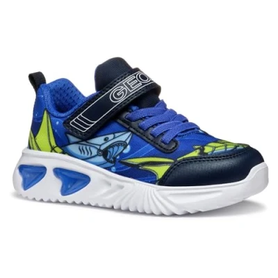 Image of Geox Light UP Assister BOY Trainers for kids, Size: 3, Royal/navy Imitation leather/ textile
