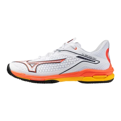Image of Mizuno WAVE EXCEED TOUR 6 AC Tennis Shoes White/Fiery Coral 2/Citrus Women/Men Size 10,5