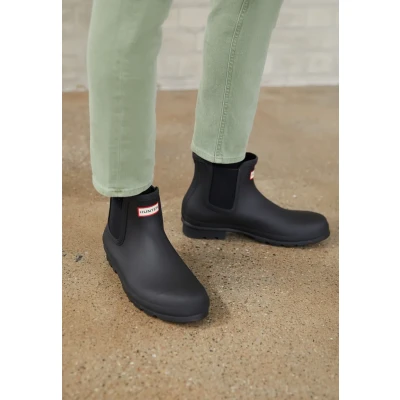 Image of Hunter Original MENS Chelsea Wellies, Men&#039;s, Size: 12, Black Natural rubber