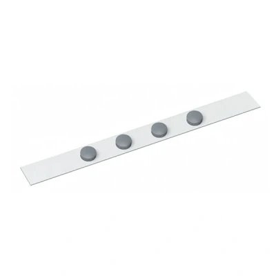 Image of Ferro strip MAULstandard with 4 magnets, magnetic, self adhesive, scratch resistant, 100 x 5 cm, white