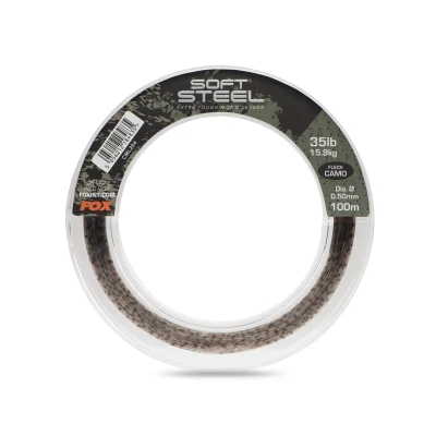 Image of Fox Soft Steel Fleck Camo Leader 0.70mm/27.3kg (80m) Carp hooklink material