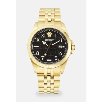 Image of Versace Men&#039;s Analogue Swiss Quartz Watch with Stainless Steel Strap VE9H00624, Gold, bracelet