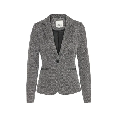 Image of ICHI Ihkate BL Blazer, Women&#039;s, Size: XS, Black white herringbone
