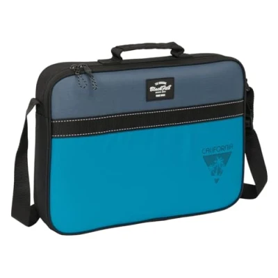 Image of Safta BLACKFIT8 CALIFORNIA Extra School Wallet, Recyclable Fabric, Pencil Case, Shoulder Bag, Comfortable and Versatile, Quality Resistance, 38 x 6 28 cm, Black/Blue, M, Casual,