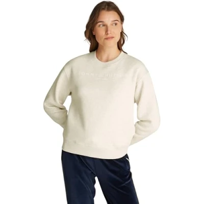 Image of Tommy Hilfiger CORP LOGO Sweatshirt oatmeal, Women&#039;s, Size: XXL, Oatmeal